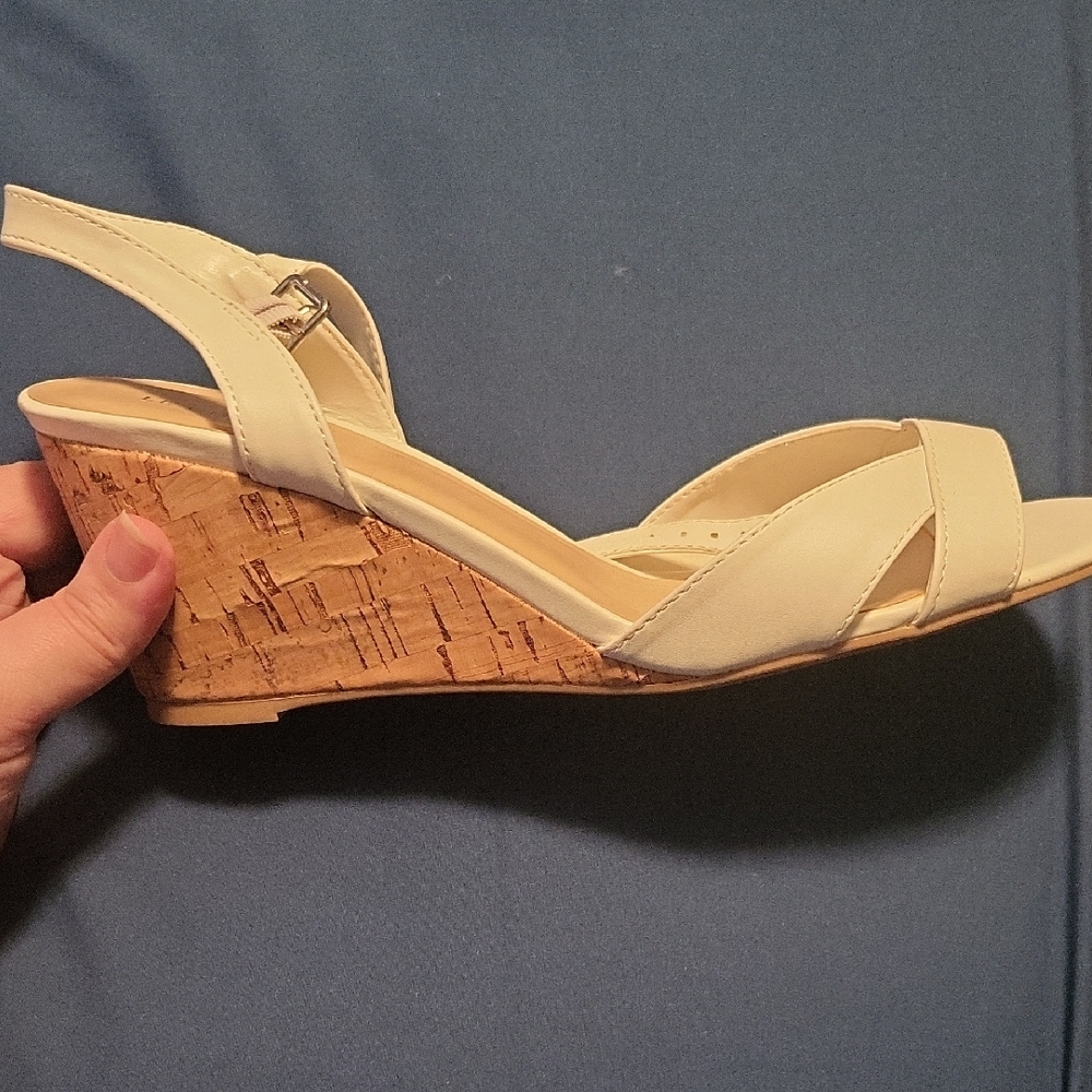 Elegant Cream Wedge Sandals